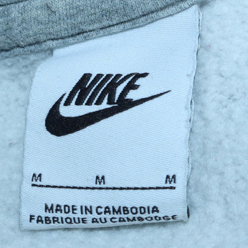 Nike Men's Grey Pullover Hoodie M Regular Fit Fleece Sweatshirt