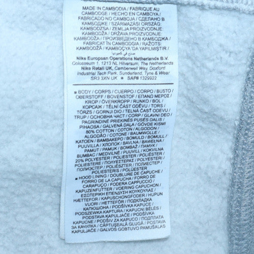 Nike Men's Grey Pullover Hoodie M Regular Fit Fleece Sweatshirt