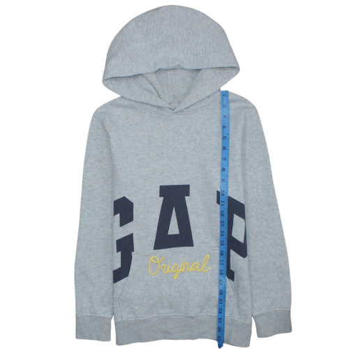 GAP Teens Grey Pullover Hoodie XL Fleece Embroidered Logo Sweatshirt