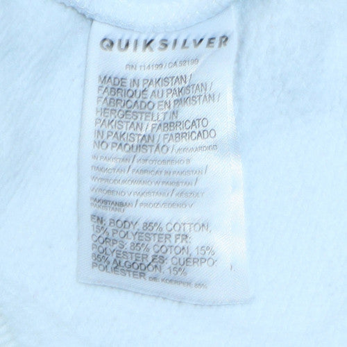 Quiksilver Men's White Pullover Sweatshirt Logo Graphic Size S