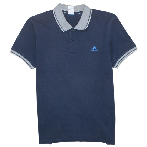 Adidas Men's Navy Blue Short Sleeve Polo Shirt Size M Cotton