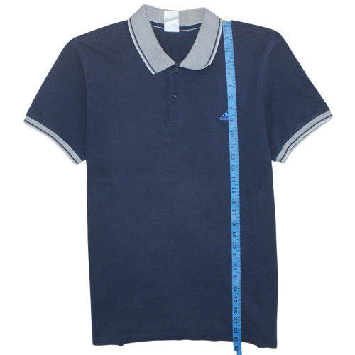 Adidas Men's Navy Blue Short Sleeve Polo Shirt Size M Cotton