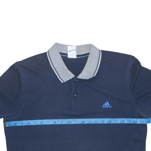 Adidas Men's Navy Blue Short Sleeve Polo Shirt Size M Cotton