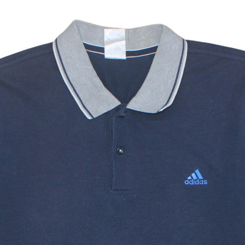 Adidas Men's Navy Blue Short Sleeve Polo Shirt Size M Cotton