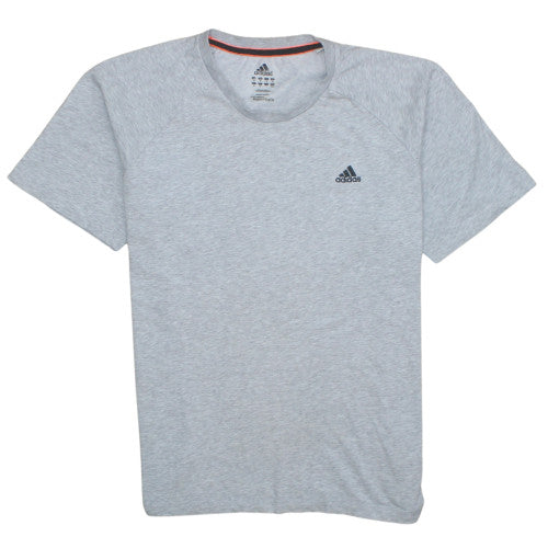 Adidas Men's Grey Short Sleeve Crew Neck Sports T-Shirt Size M