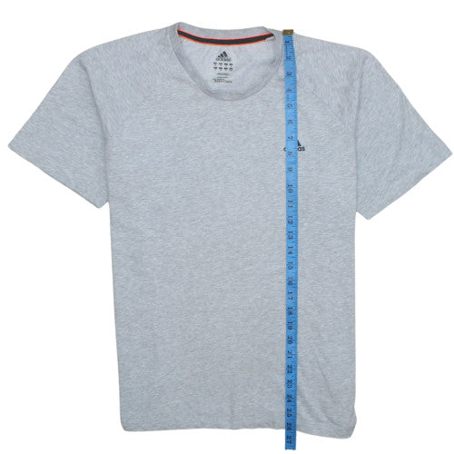 Adidas Men's Grey Short Sleeve Crew Neck Sports T-Shirt Size M