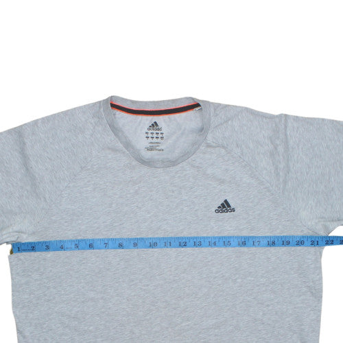 Adidas Men's Grey Short Sleeve Crew Neck Sports T-Shirt Size M
