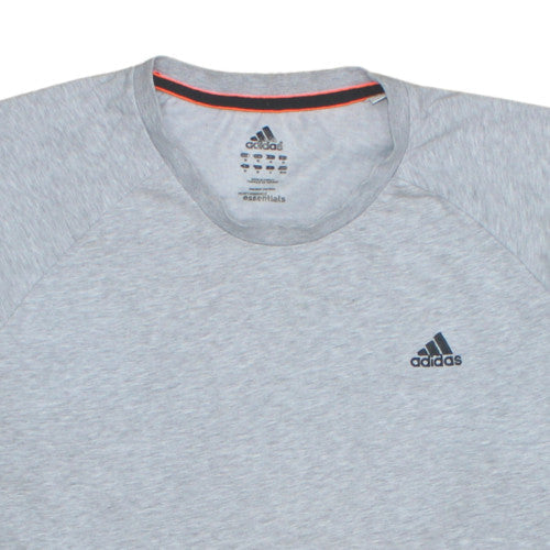 Adidas Men's Grey Short Sleeve Crew Neck Sports T-Shirt Size M