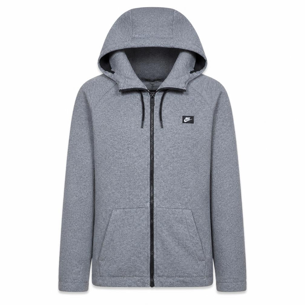 Nike Men's Grey Full Zip Hoodie M Regular Fit Fleece