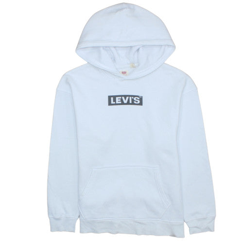 Levi's Men's White Relaxed Fit Logo Pullover Hoodie Size S