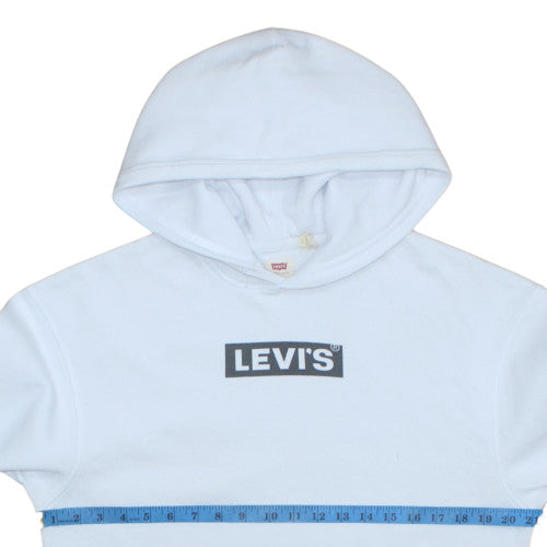 Levi's Men's White Relaxed Fit Logo Pullover Hoodie Size S