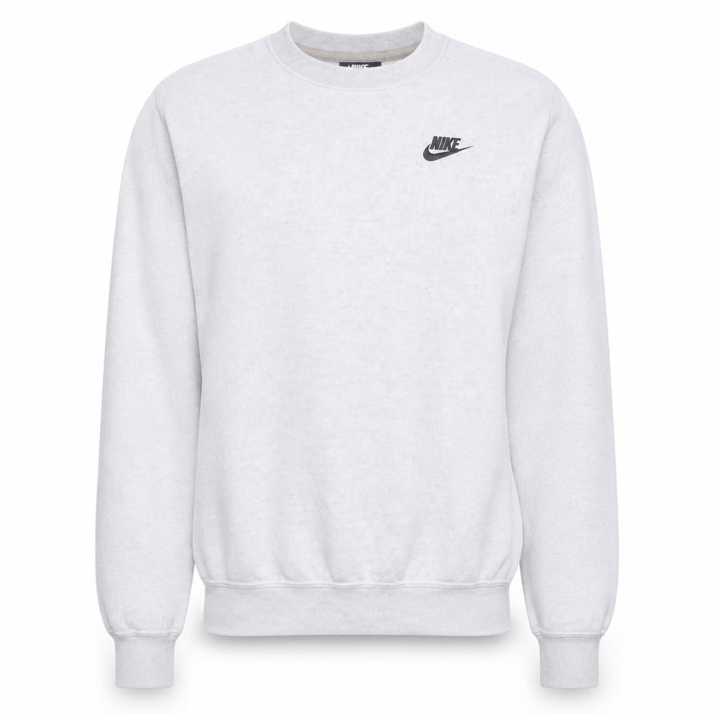 Front view of Nike Men's White XS Pullover Crew Neck Sweatshirt