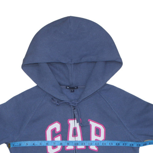 GAP Womens Blue Full Zip Hoodie Medium Cotton Logo Casual