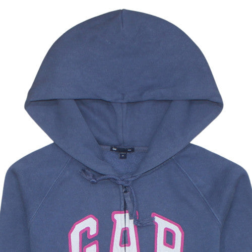 GAP Womens Blue Full Zip Hoodie Medium Cotton Logo Casual