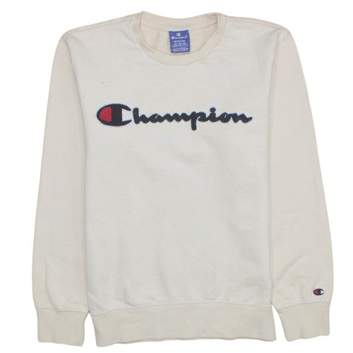 Champion Men's White Medium Pullover Logo Sweatshirt