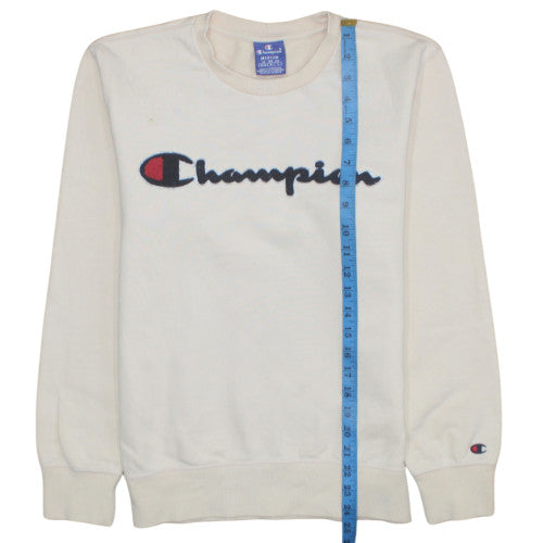 Champion Men's White Medium Pullover Logo Sweatshirt