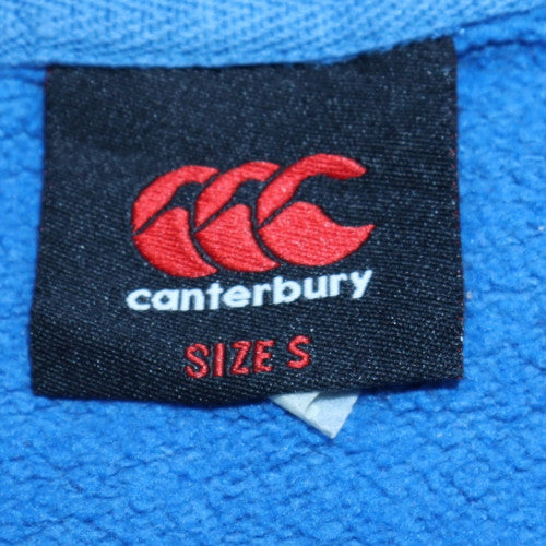 Canterbury Men's Blue Pullover Hoodie Size S Logo Sports Sweatshirt