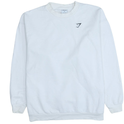 Gymshark Men's White Medium Crew Neck Sweatshirt Fleece Pullover