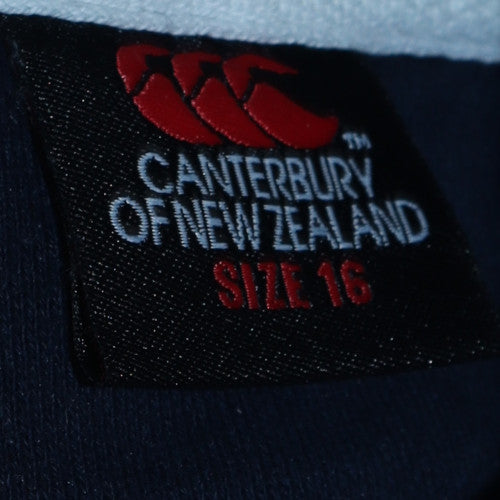 Canterbury Womens Navy Hoodie Size 16 Pullover Cotton Blend