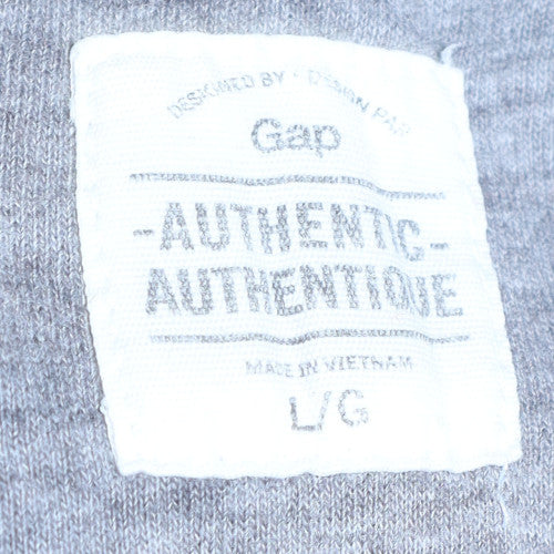 GAP Women Grey Full Zip Hoodie L Cotton Casual Sweatshirt
