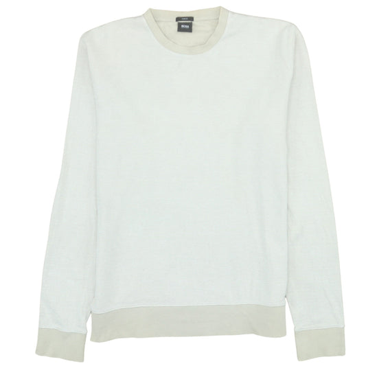 Hugo Boss Men's Beige Slim Fit Cotton Crew Neck Sweatshirt L