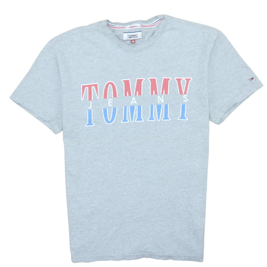Tommy Jeans Men's Grey Regular Fit Crew Neck Short Sleeve T-Shirt M