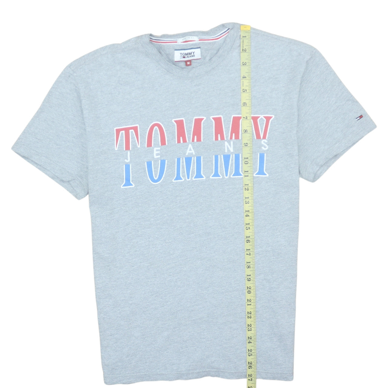 Tommy Jeans Men's Grey Regular Fit Crew Neck Short Sleeve T-Shirt M