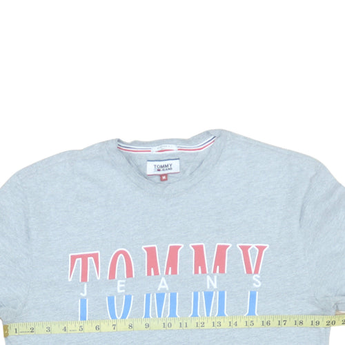 Tommy Jeans Men's Grey Regular Fit Crew Neck Short Sleeve T-Shirt M