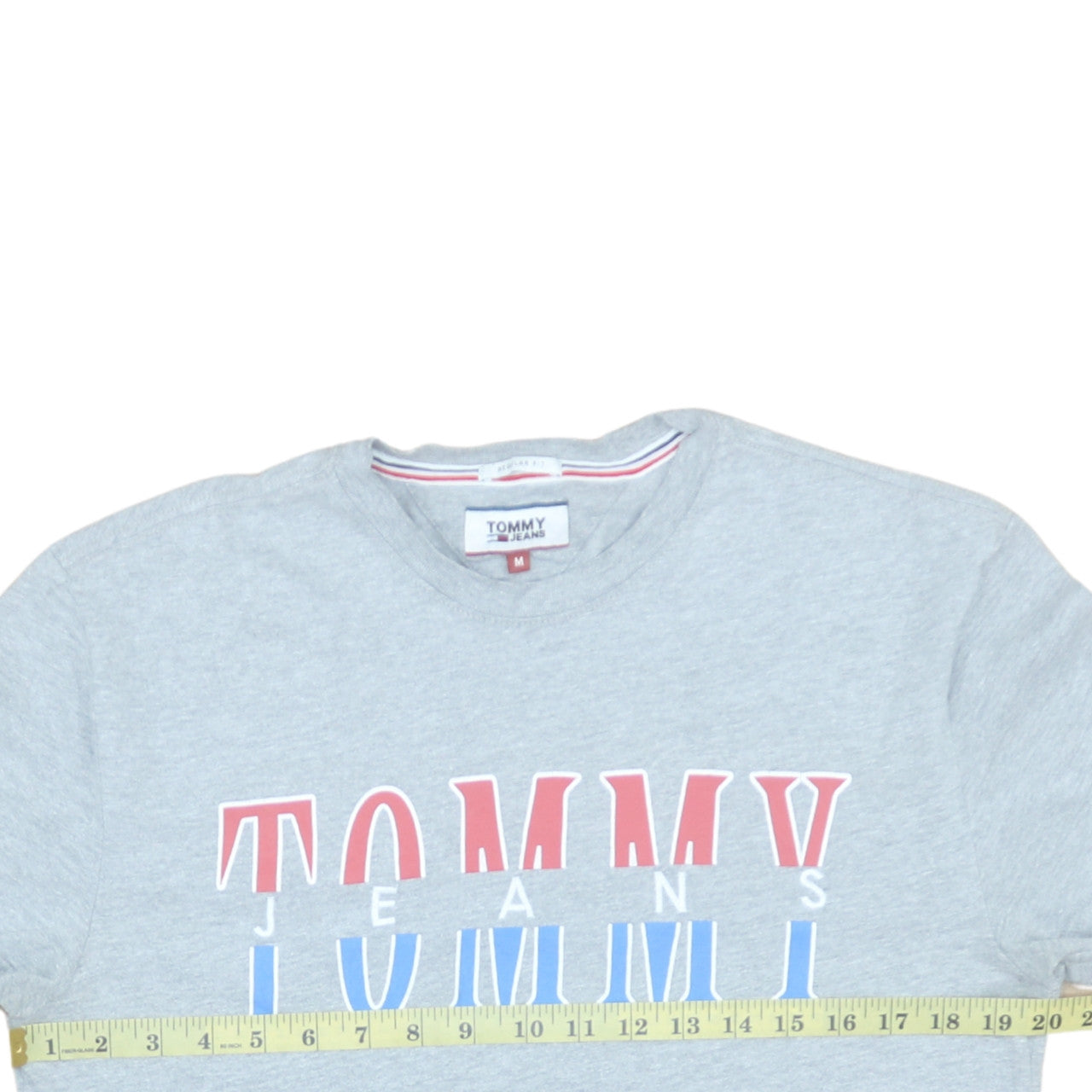 Tommy Jeans Men's Grey Regular Fit Crew Neck Short Sleeve T-Shirt M