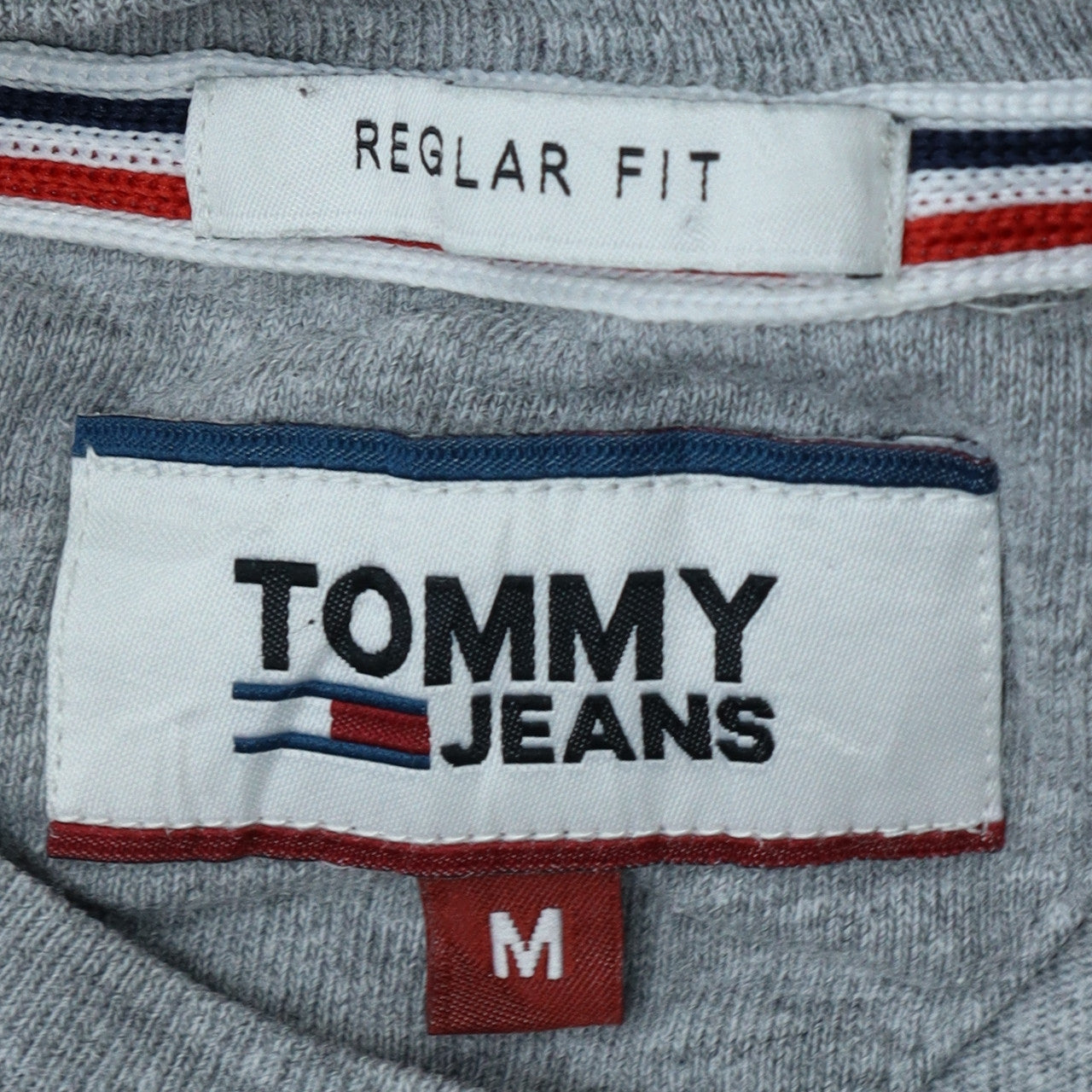 Tommy Jeans Men's Grey Regular Fit Crew Neck Short Sleeve T-Shirt M