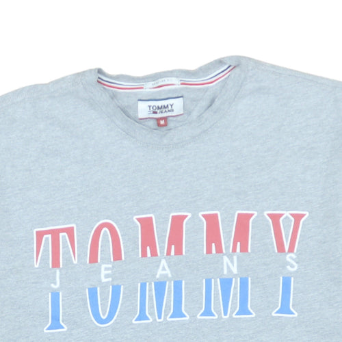 Tommy Jeans Men's Grey Regular Fit Crew Neck Short Sleeve T-Shirt M