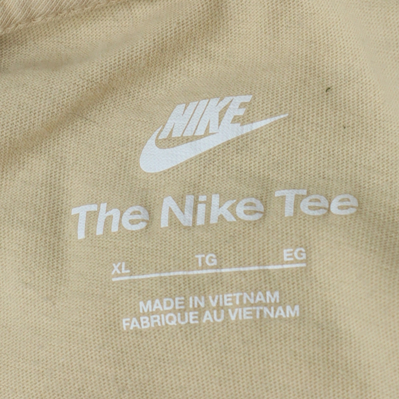 Nike Women's Beige Floral Logo XL Basic Cotton T-Shirt