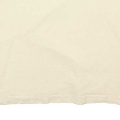 Nike Women's Beige Floral Logo XL Basic Cotton T-Shirt