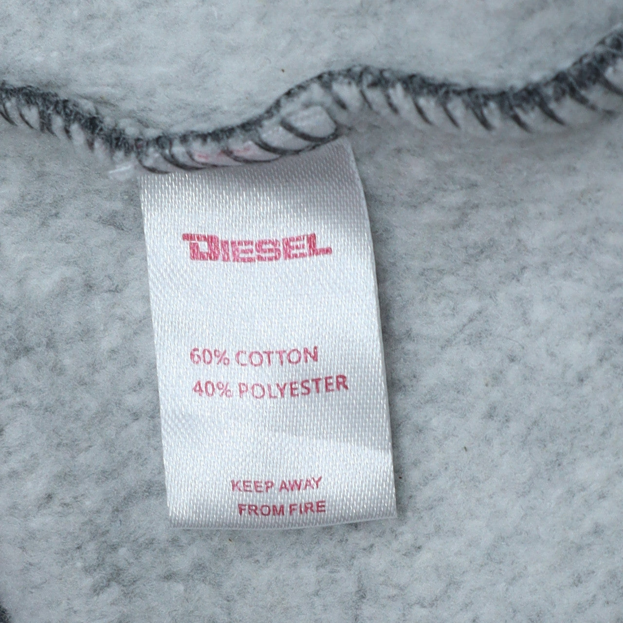Diesel Teens Grey Pullover Sweatshirt Logo Crew Neck Size 14 Slim