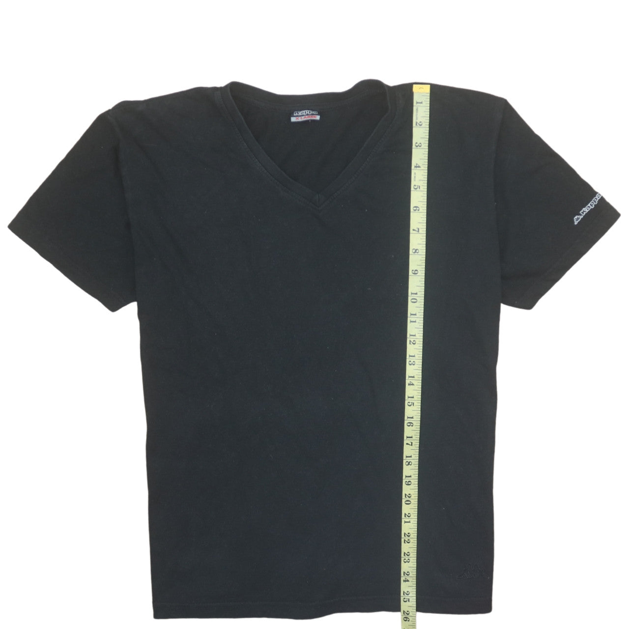 Kappa Men's Black XL V-Neck Cotton Short Sleeve T-Shirt