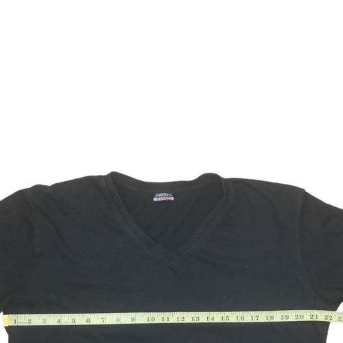Kappa Men's Black XL V-Neck Cotton Short Sleeve T-Shirt