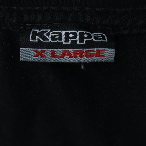 Kappa Men's Black XL V-Neck Cotton Short Sleeve T-Shirt