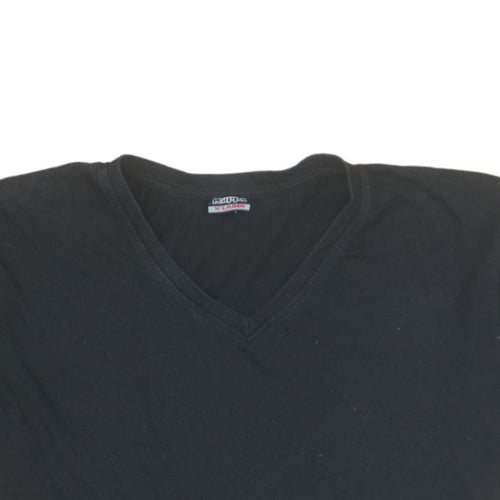 Kappa Men's Black XL V-Neck Cotton Short Sleeve T-Shirt