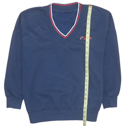 FILA Men’s Blue Pullover V-Neck Sweatshirt M Regular Fit