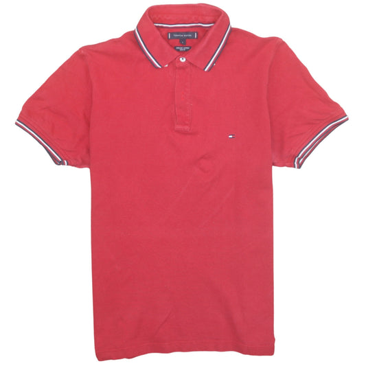Tommy Hilfiger Men's Red Slim Fit Organic Cotton Polo Shirt L