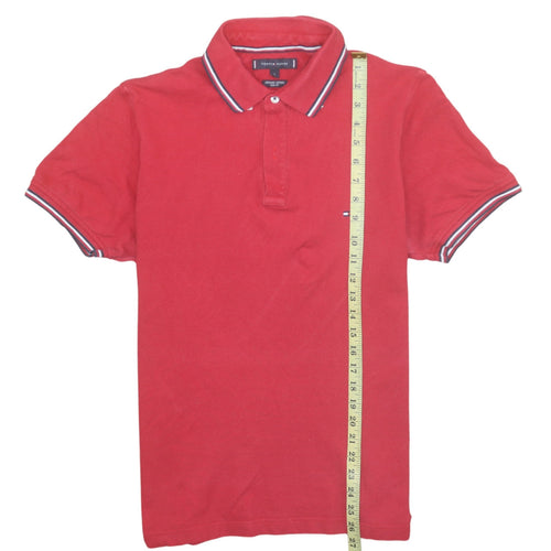 Tommy Hilfiger Men's Red Slim Fit Organic Cotton Polo Shirt L