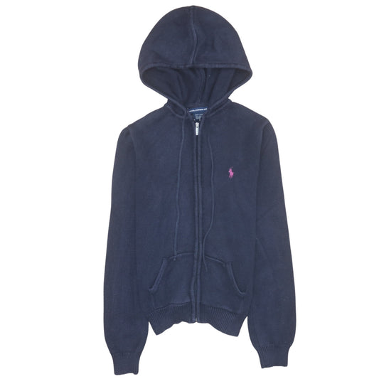 Ralph Lauren Sport Womens Navy Full Zip Hoodie Size M Cotton Logo