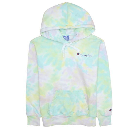 Champion Women’s Multicoloured Tie Dye Pullover Hoodie XS Relaxed Fit