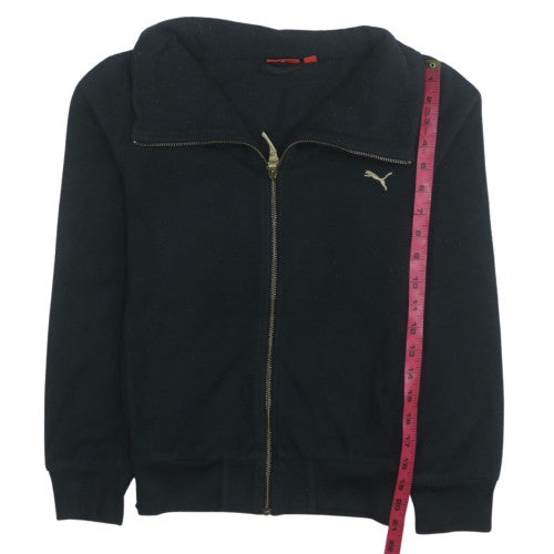 Puma Womens Black XS Full Zip Sweatshirt with Gold Logo