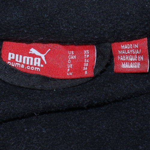 Puma Womens Black XS Full Zip Sweatshirt with Gold Logo