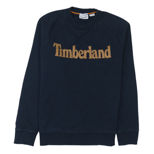 Timberland Men's Blue Logo Crew Neck Sweatshirt Size S Regular Fit
