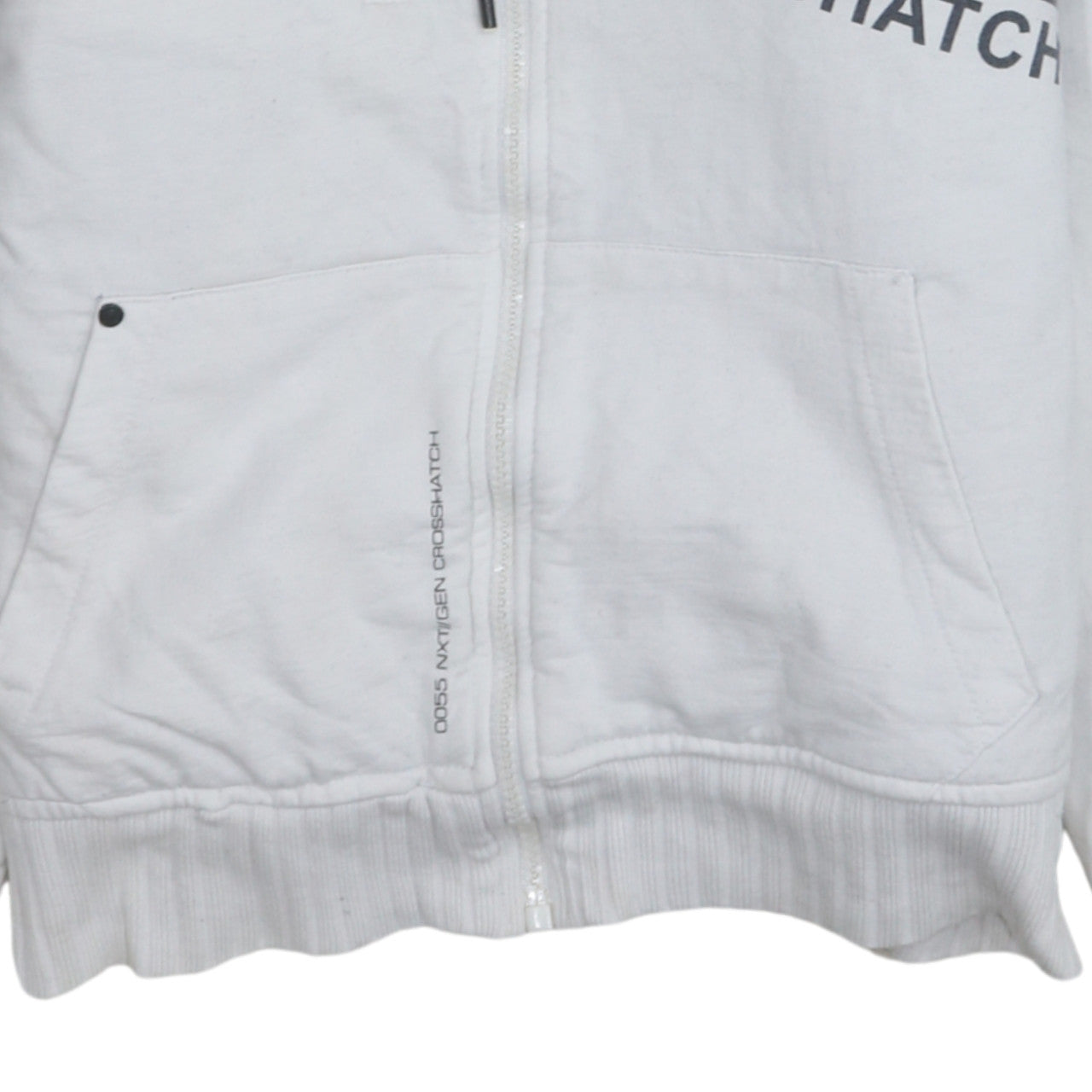 Crosshatch Men's White Full Zip Logo Hoodie Size L