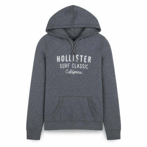 Hollister Women’s Grey Pullover Hoodie Medium Hooded Classic Fit