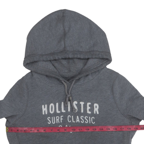 Hollister Women’s Grey Pullover Hoodie Medium Hooded Classic Fit