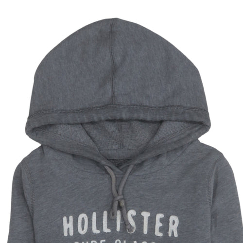 Hollister Women’s Grey Pullover Hoodie Medium Hooded Classic Fit